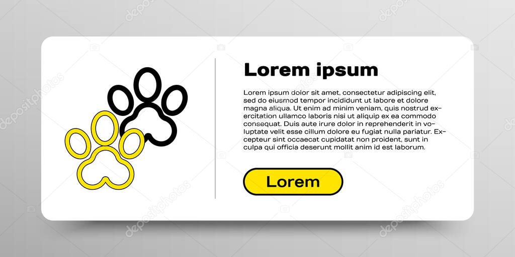 Line Paw print icon isolated on white background. Dog or cat paw print. Animal track. Colorful outline concept. Vector.