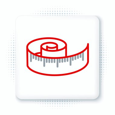 Çizgi mezurası simgesi beyaz arkaplanda izole edildi. Ölçüm bandı. Renkli taslak konsepti. Vektör.