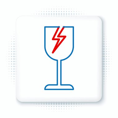 Beyaz arkaplanda izole edilmiş dağıtım kutuları simgesi için kırık çizgi sembolü. Renkli taslak konsepti. Vektör.