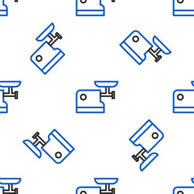 Line Kitchen et öğütücüsü simgesi beyaz arka planda izole edilmiş. Renkli taslak konsepti. Vektör.