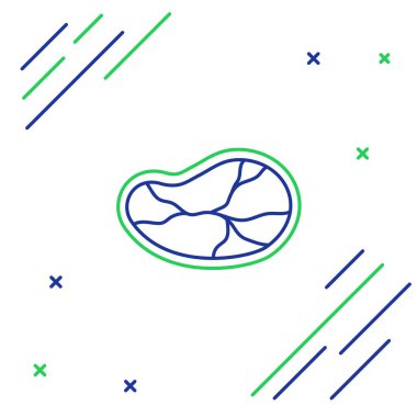 Hat biftek ikonu beyaz arka planda izole edildi. Renkli taslak konsepti. Vektör.