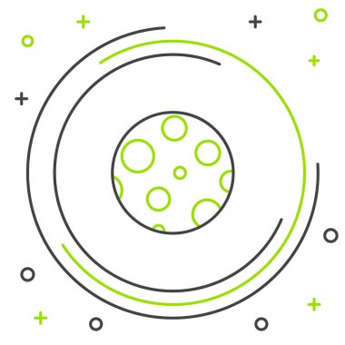 Hat Ay simgesi beyaz arkaplanda izole edildi. Renkli taslak konsepti. Vektör.