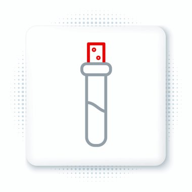 Aşk iksiri ikonu içeren çizgi şişesi beyaz arkaplanda izole edilmiş. Sevgililer Günü sembolü. Renkli taslak konsepti. Vektör.