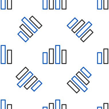 Çizgi Müzik eşitleyici simgesi beyaz arkaplanda izole edilmiş kusursuz desen. Ses dalgası. Ses dijital dengeleyici teknolojisi, konsol paneli, nabız müzikali. Renkli taslak konsepti. Vektör.