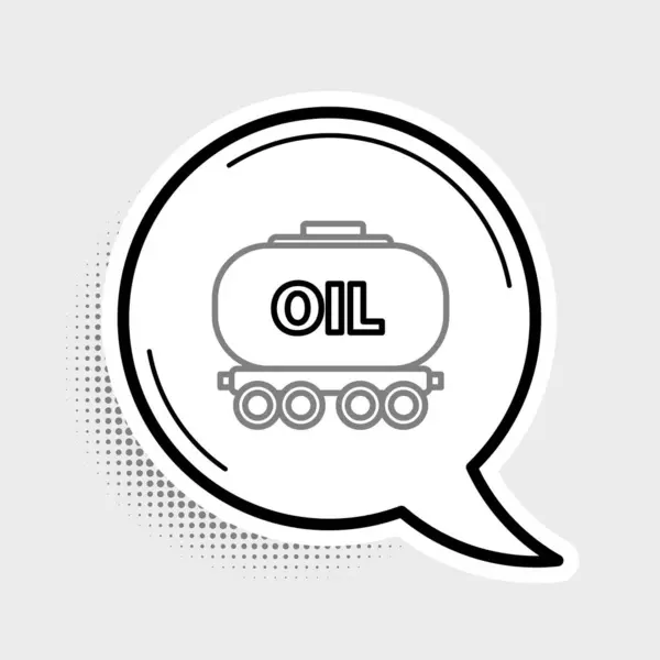 Icono Cisterna Del Ferrocarril Line Oil Aislado Sobre Fondo Gris — Archivo Imágenes Vectoriales