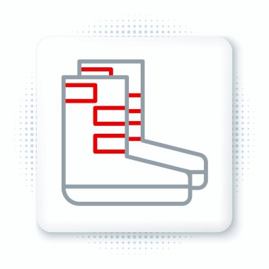 Çizme Çizmeleri simgesi beyaz arkaplanda izole edildi. Su altı ekipmanları. Renkli taslak konsepti. Vektör.