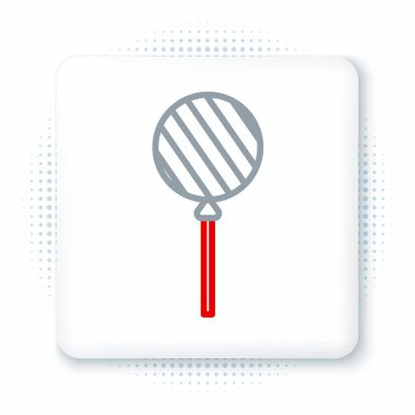 Line Lolipop simgesi beyaz arkaplanda izole edildi. Yemek, lezzetli bir sembol. Renkli taslak konsepti. Vektör.