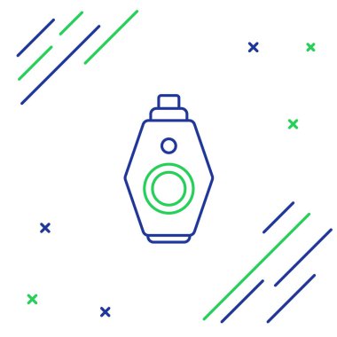 Uzaktan kumandalı çizgi araba anahtarı beyaz arkaplanda izole edilmiş. Araba anahtarı ve alarm sistemi. Renkli taslak konsepti. Vektör.