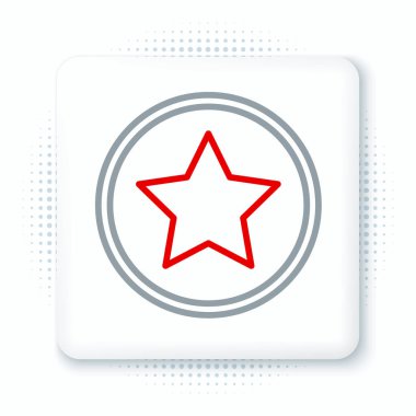 Çizgi Yıldızı simgesi beyaz arkaplanda izole edildi. Favori, en iyi derecelendirme, ödül sembolü. Renkli taslak konsepti. Vektör.