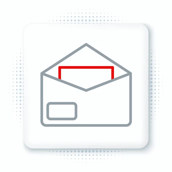 Ícone Envelope Linha Isolado Fundo Branco Símbolo Letra Mensagem Email — Vetor de Stock