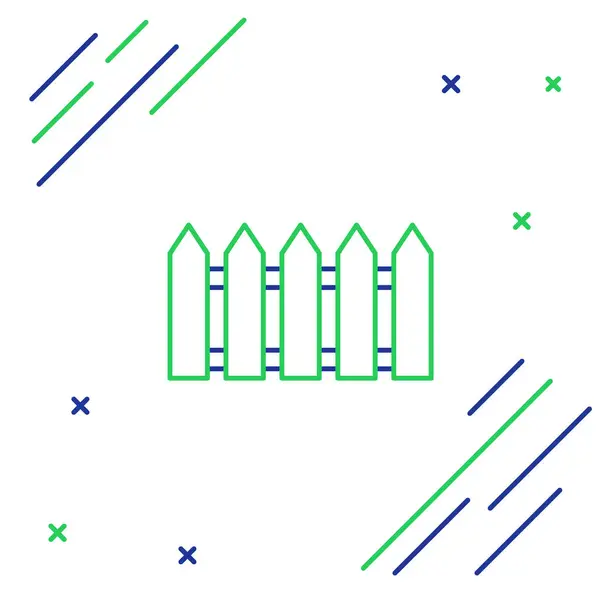 线条花园围栏木制图标隔离在白色背景 五彩缤纷的概念 — 图库矢量图片