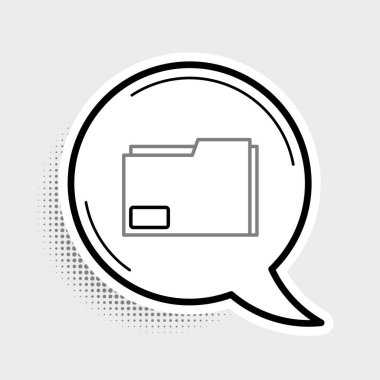 Gri arkaplanda satır dosya simgesi izole edildi. Muhasebe klasörü sembolü. Muhasebe yönetimi. Renkli taslak konsepti. Vektör.