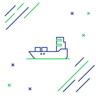 Hat petrol tankeri simgesi beyaz arkaplanda izole edildi. Renkli taslak konsepti. Vektör.