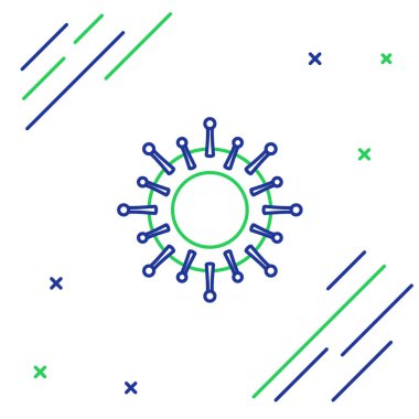 Beyaz arkaplanda çizgi virüsü simgesi izole edildi. Corona virüsü 2019-nCoV. Bakteri ve mikroplar, hücre kanseri, mikrop, mantar. Renkli taslak konsepti. Vektör.