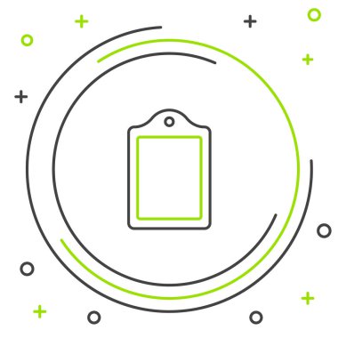 Çizgi kesme tahtası simgesi beyaz arkaplanda izole edildi. Kesme tahtası sembolü. Renkli taslak konsepti. Vektör.