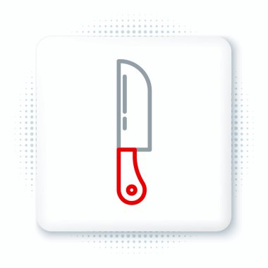 Çizgi Bıçak simgesi beyaz arkaplanda izole edildi. Çatal bıçak sembolü. Renkli taslak konsepti. Vektör.
