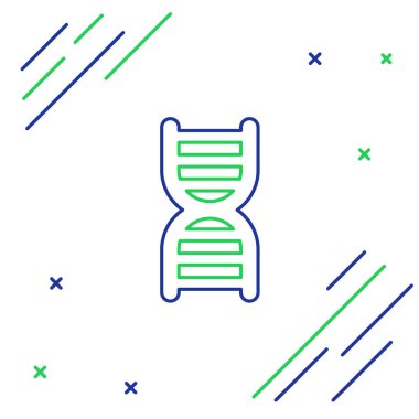 Beyaz arkaplanda izole edilmiş çizgi DNA sembolü. Renkli taslak konsepti. Vektör.