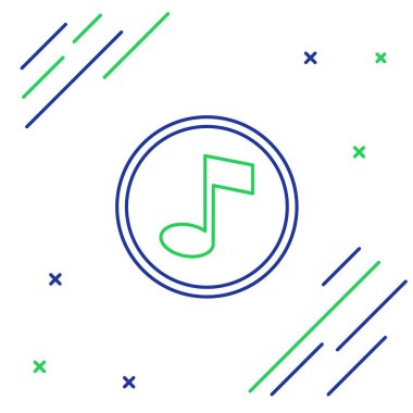 Satır müziği, ton simgesi beyaz arkaplanda izole edildi. Renkli taslak konsepti. Vektör.