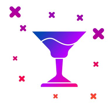 Beyaz arkaplanda izole edilmiş renkli Kokteyl simgesi. Kademeli rastgele dinamik şekiller. Vektör.