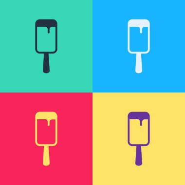 Pop Art Dondurma ikonu renk arkaplanında izole edilmiş. Güzel sembol. Vektör.