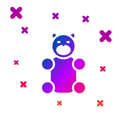 Renkli Jöle Şeker ikonu beyaz arka planda izole edilmiş. Kademeli rastgele dinamik şekiller. Vektör.