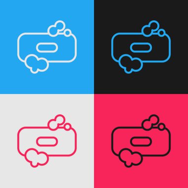 Popüler sanat eseri sabun simgesi renk arkaplanında izole edilmiş. Köpüklü sabun çubuğu. Vektör İllüstrasyonu.