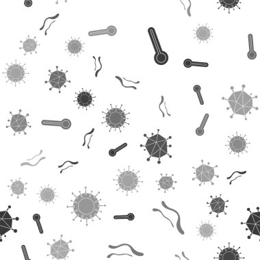 Tıbbi termometreyi, Ebola virüsü hastalığını, virüsü ve virüsü kusursuz bir şekilde ayarla. Vektör.