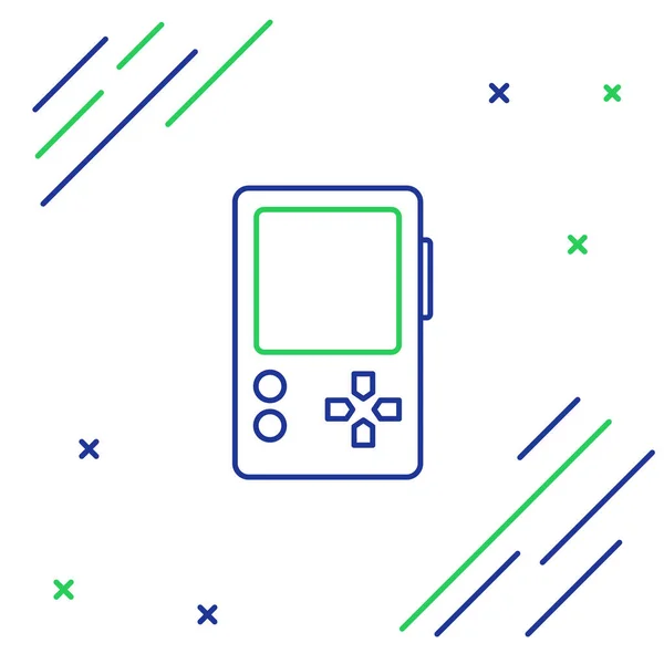 Line Portable Videospielkonsole Symbol Isoliert Auf Weißem Hintergrund Gamepad Zeichen — Stockvektor