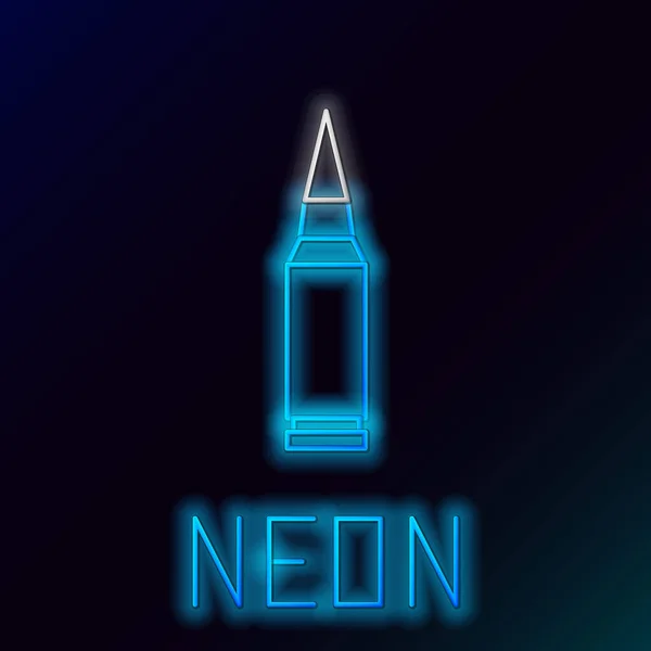 Glödande Neon Line Kula Ikon Isolerad Svart Bakgrund Färgstarkt Skisskoncept — Stock vektor