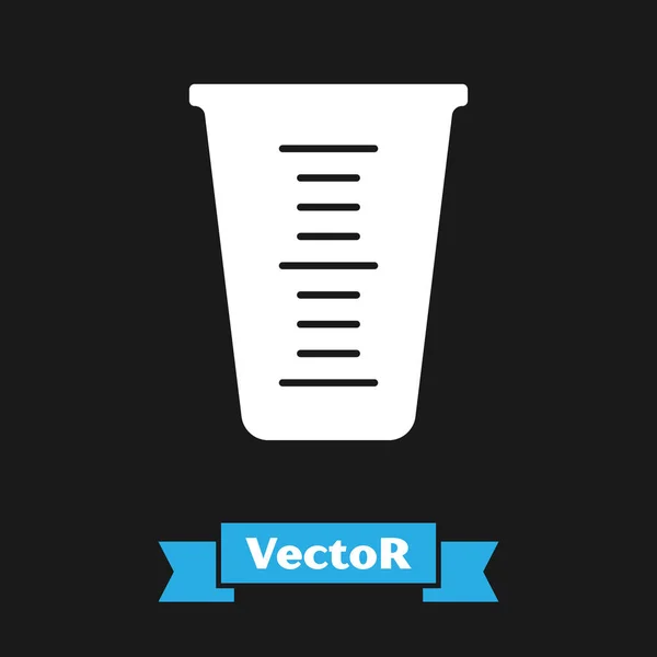 Белый Мясной Стаканчик Измерения Сухой Жидкой Пищи Иконка Выделена Черном — стоковый вектор