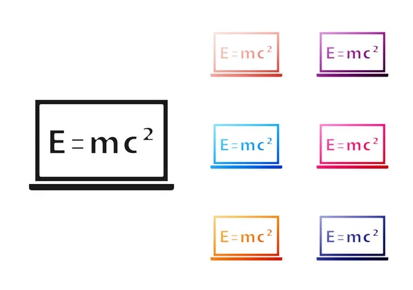 Black Math System Equation Solution Chalkboard Icon Isolated White Background — Stock Vector