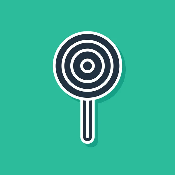 Μπλε Lollipop Εικονίδιο Απομονώνονται Πράσινο Φόντο Πινακίδα Φαγητό Νόστιμο Σύμβολο — Διανυσματικό Αρχείο