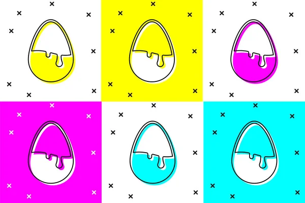 Установите Значок Choo Egg Изолированным Цветном Фоне Вектор — стоковый вектор