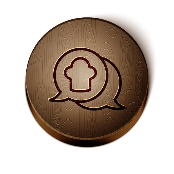 Braune Kochmütze Sprechblasensymbol Isoliert Auf Weißem Hintergrund Kochendes Symbol Kochmütze — Stockvektor