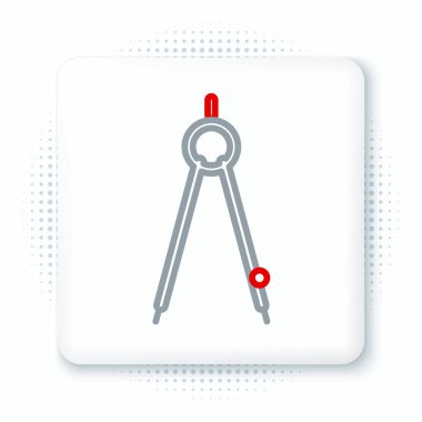 Çizgi Çizme pusula simgesi beyaz arkaplanda izole edildi. Pusula işareti. Çizim ve eğitim araçları. Geometrik alet. Renkli taslak konsepti. Vektör.