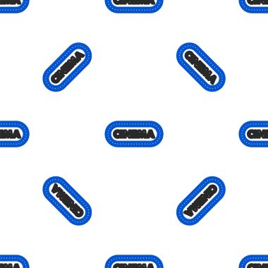 Line Cinema poster tasarım şablonu beyaz arkaplanda izole edilmiş pürüzsüz desen. Film zamanı konsept pankart tasarımı. Renkli taslak konsepti. Vektör.