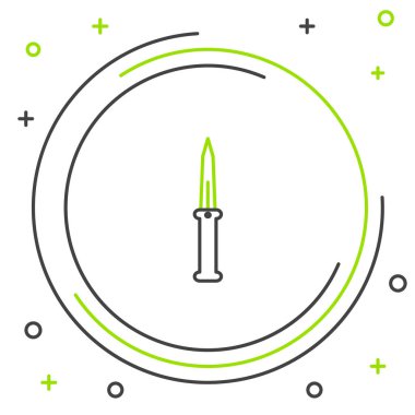 Çizgi Bıçak simgesi beyaz arkaplanda izole edildi. Ordu bıçağı. Renkli taslak konsepti. Vektör.