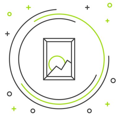 Çizgi Resim manzara simgesi beyaz arkaplanda izole edildi. Renkli taslak konsepti. Vektör.