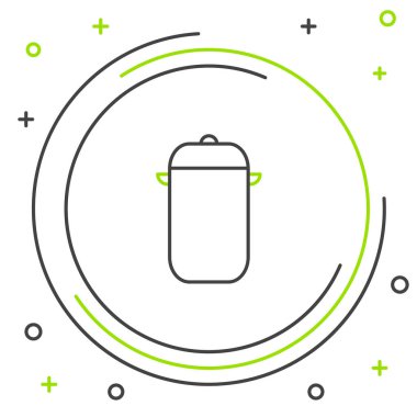 Çizgi Pişirme ikonu beyaz arkaplanda izole edildi. Haşlama ya da güveç besin sembolü. Renkli taslak konsepti. Vektör.