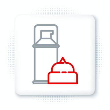 Beyaz arkaplanda çizgi traş jeli köpüğü simgesi izole edildi. Tıraş köpüğü. Renkli taslak konsepti. Vektör.