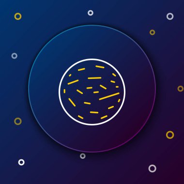 Mars Gezegeni çizgi simgesi mavi arkaplanda izole edildi. Renkli taslak konsepti. Vektör.