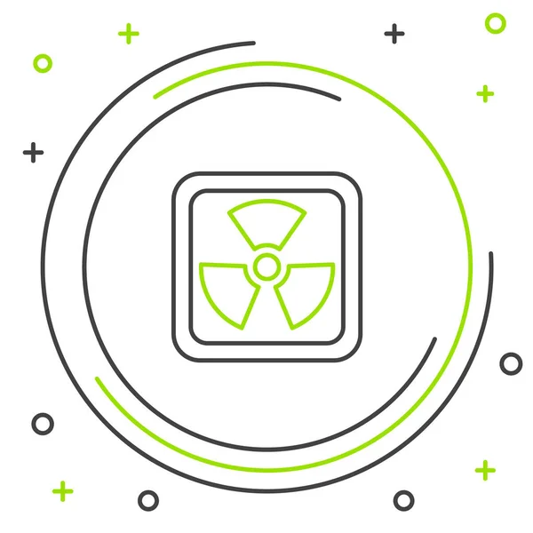 Linia Radioaktywna Ikona Izolowana Białym Tle Toksyczny Symbol Radioaktywny Znak — Wektor stockowy
