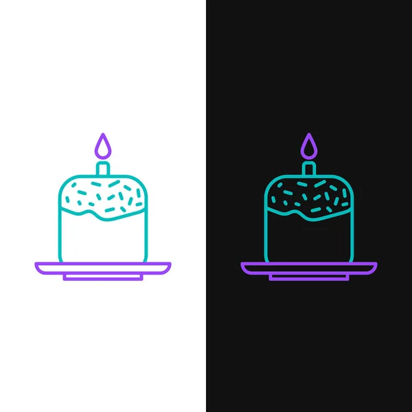 Línea Pastel Pascua Vela Icono Aislado Sobre Fondo Blanco Negro — Vector de stock