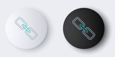 Çizgi Zinciri bağlantısı simgesi gri arkaplanda izole edildi. Bağlantı bekar. Hiper bağlantı zinciri sembolü. Renkli taslak konsepti. Vektör.