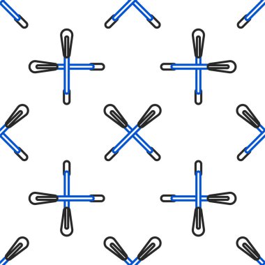 Çizgi çapraz kürek simgesi beyaz arkaplanda izole edilmiş kusursuz desen. Kürek çekin. Renkli taslak konsepti. Vektör.