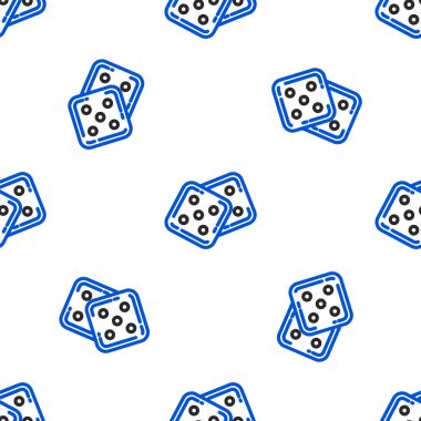 Çizgi Oyun simgesi beyaz arkaplanda izole edilmiş pürüzsüz desen. Kumarhane kumarı. Renkli taslak konsepti. Vektör.