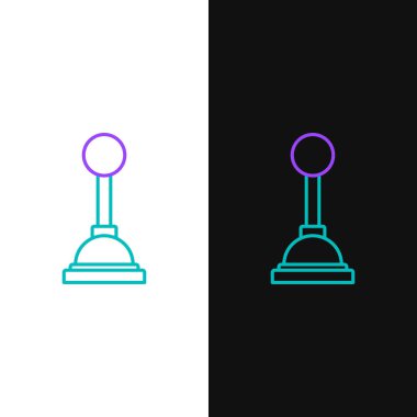 Çizgi Dişli şekil değiştiren simgesi beyaz ve siyah arkaplanda izole edildi. Elle iletim simgesi. Renkli taslak konsepti. Vektör.