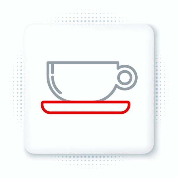 Γραμμή Φλιτζάνι Καφέ Εικονίδιο Απομονώνονται Λευκό Φόντο Ένα Φλιτζάνι Τσάι — Διανυσματικό Αρχείο