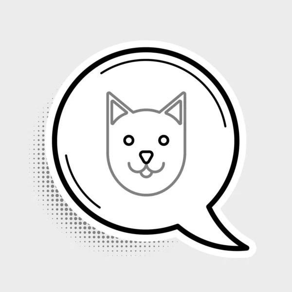 Icono Line Cat Aislado Sobre Fondo Gris Concepto Esquema Colorido — Vector de stock