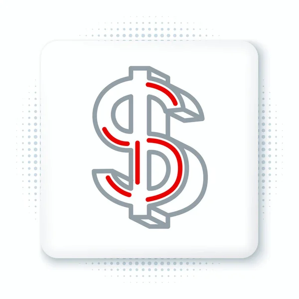 Linea Icona Simbolo Dollaro Isolato Sfondo Bianco Contanti Denaro Ricchezza — Vettoriale Stock